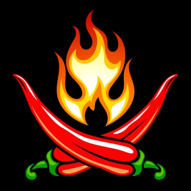 vektör red hot chilli biber korsan simge şeklinde.