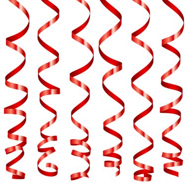 Vector holiday serpentine ribbons set. clipart