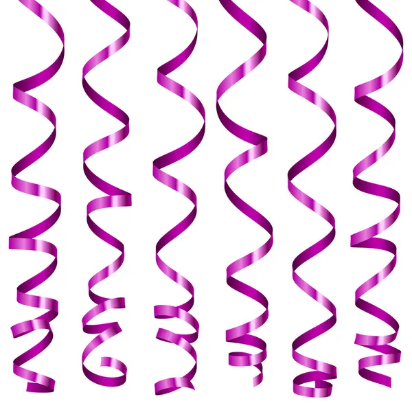 Vector holiday serpentine ribbons set. — Stock Vector