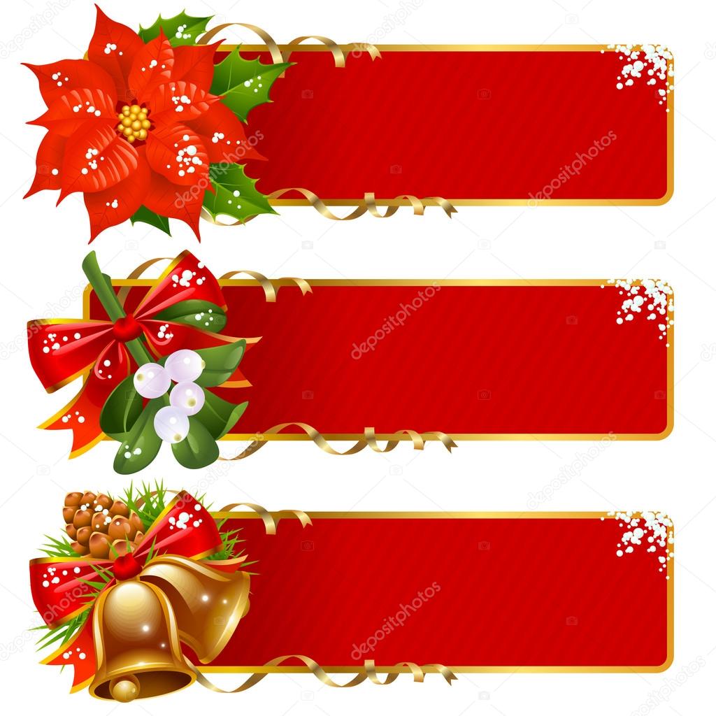 Christmas horizontal background set