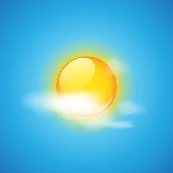 Значок погоды - облако и солнце — стоковый вектор