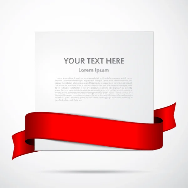 Papier avec ruban rouge — Image vectorielle