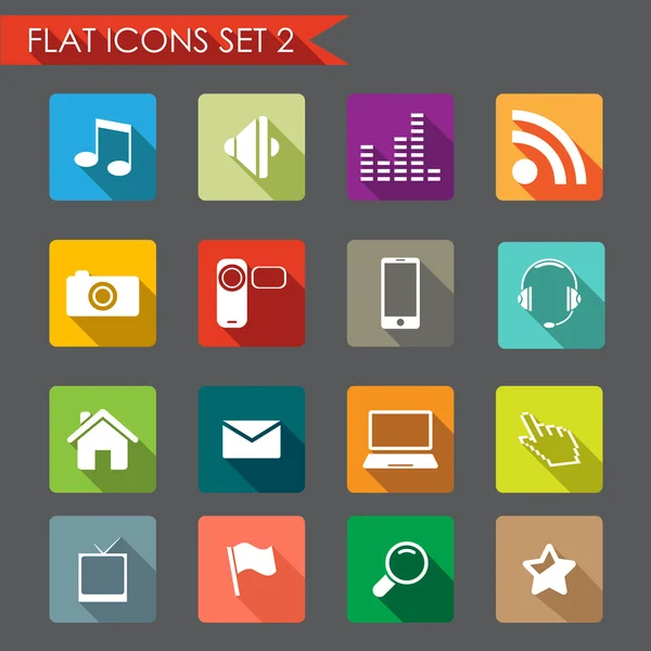 Flat Icons für Netzwerk und Kommunikation — Stockvektor