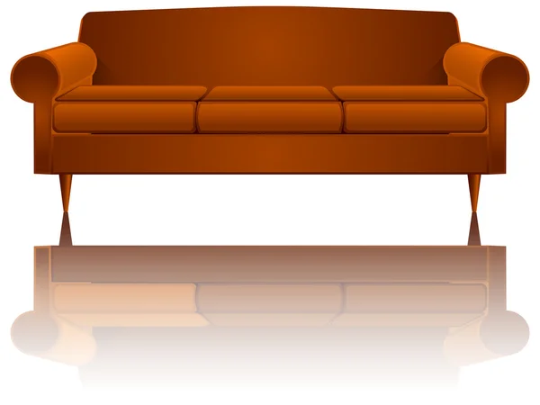 Couch gereflecteerde — Stockvector