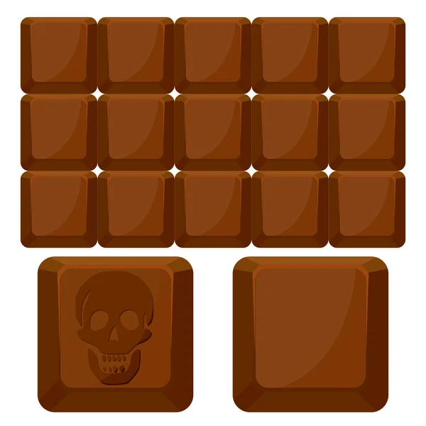 Cuadrados de cráneo de chocolate — Vector de stock