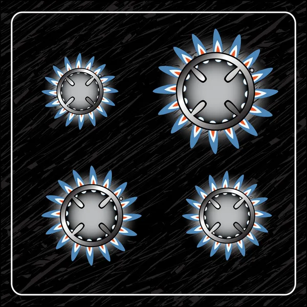 Gas oven top Stock Vector