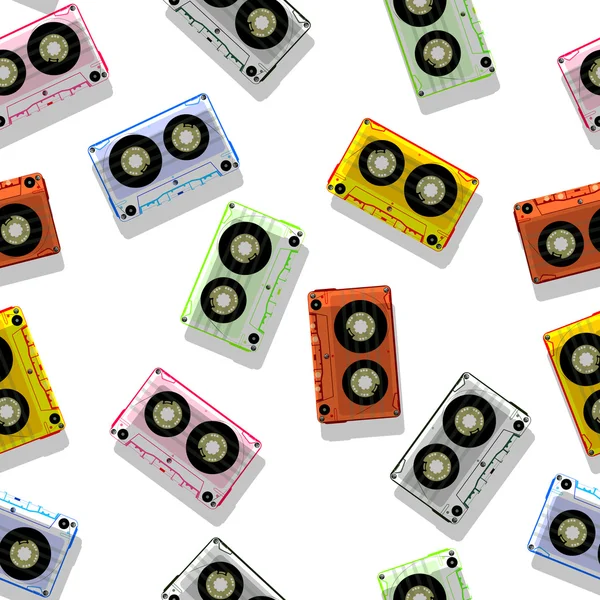 Audio-tapes schaduw patroon — Stockvector