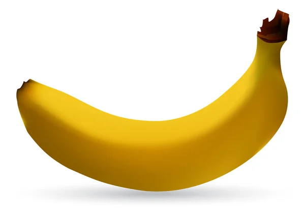 Banana contra branco — Vetor de Stock