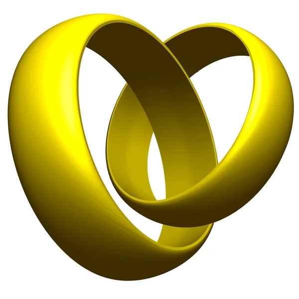 Ansluten gyllene ringar — Stock vektor