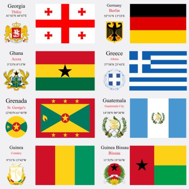 world flags and capitals set 9 clipart
