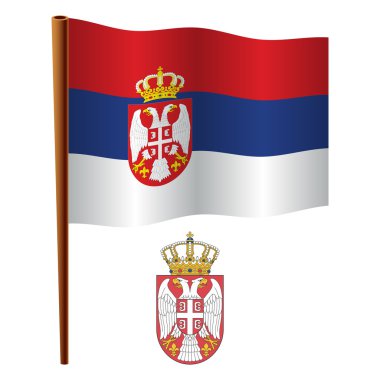 dalgalı Sırbistan bayrağı