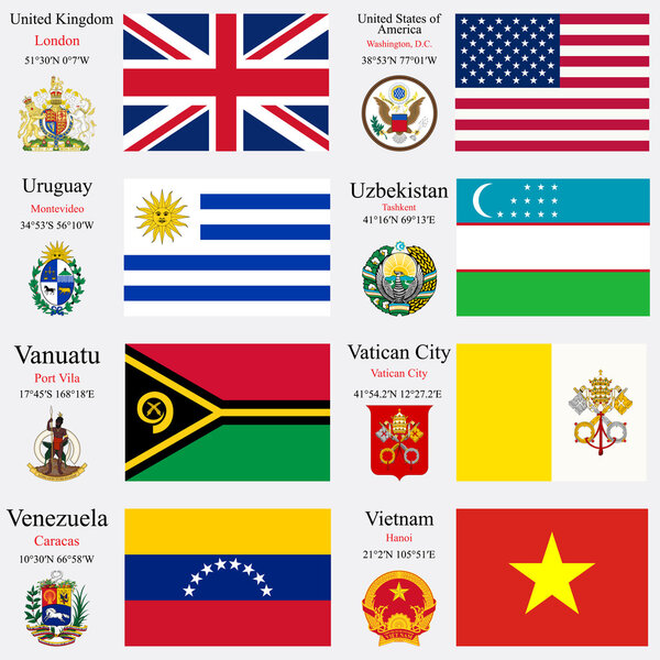 world flags and capitals set 26