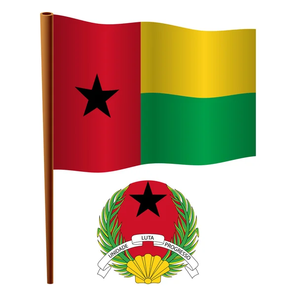 Gwinea bissau falisty flaga — Wektor stockowy