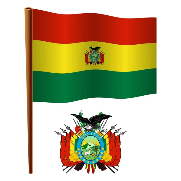 Bolivia wavy flag — Stock Vector