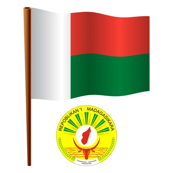 Madagascar wavy flag — Stock Vector