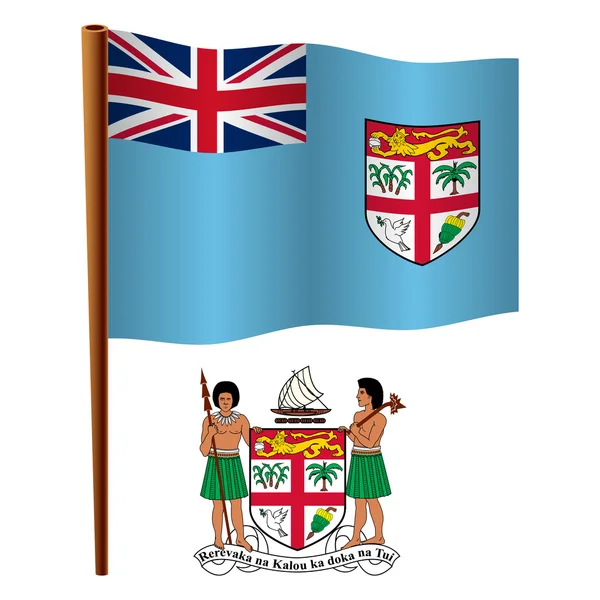 Fiji bandera ondulada — Archivo Imágenes Vectoriales