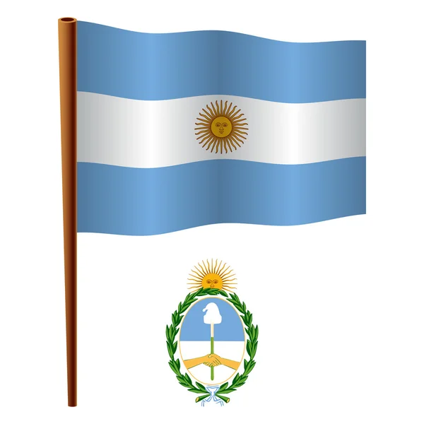 Argentína hullámos zászló — Stock Vector
