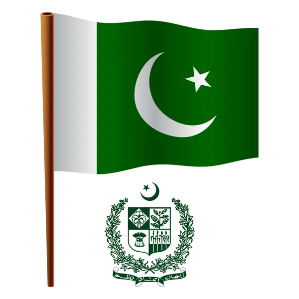 Pákistán vlnité vlajka — Stockový vektor