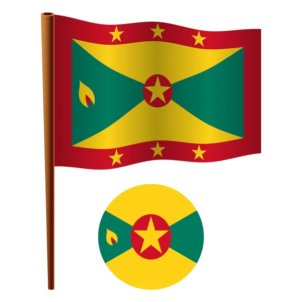 Grenada wavy flag — Stock Vector