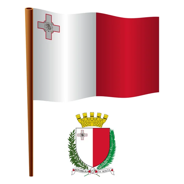 Bandeira ondulada malta — Vetor de Stock