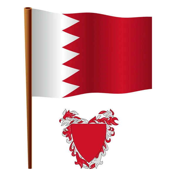 Bahrain wavy flag — Stock Vector
