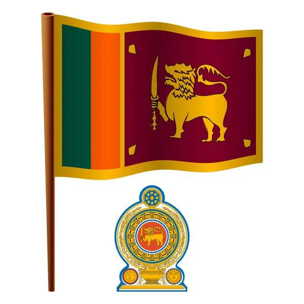 Sri lanka wavy flag — Stock Vector