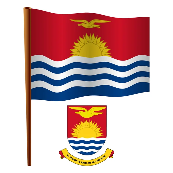 Kiribati wavy flag — 图库矢量图片