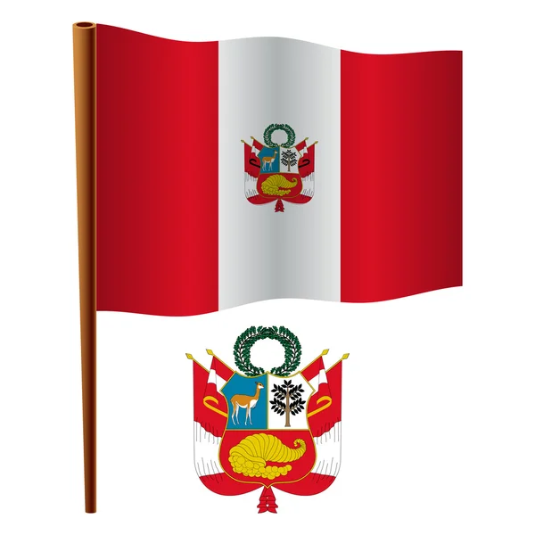 Bandera ondulada perú — Vector de stock