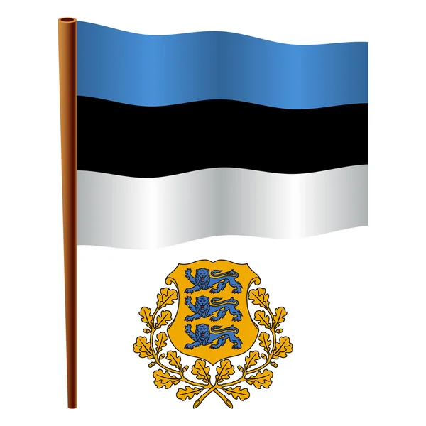 Estonia ondulada bandera — Archivo Imágenes Vectoriales