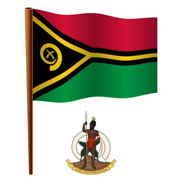 Вануату волнистый флаг — стоковый вектор