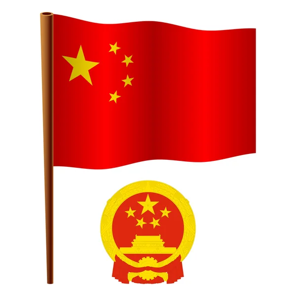 China golvende vlag — Stockvector