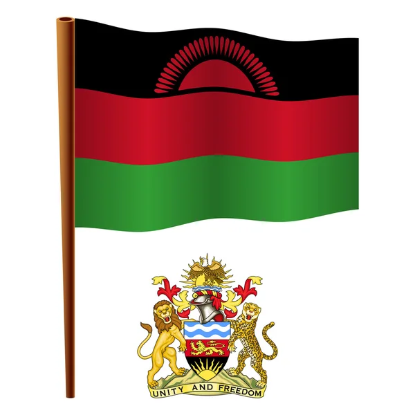 Malawi wavy flag — Stock Vector