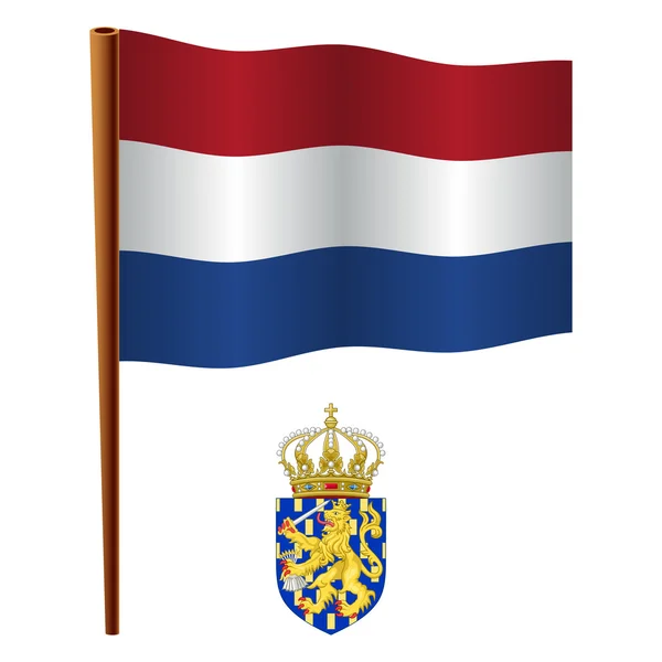 Netherlands wavy flag — Stock Vector