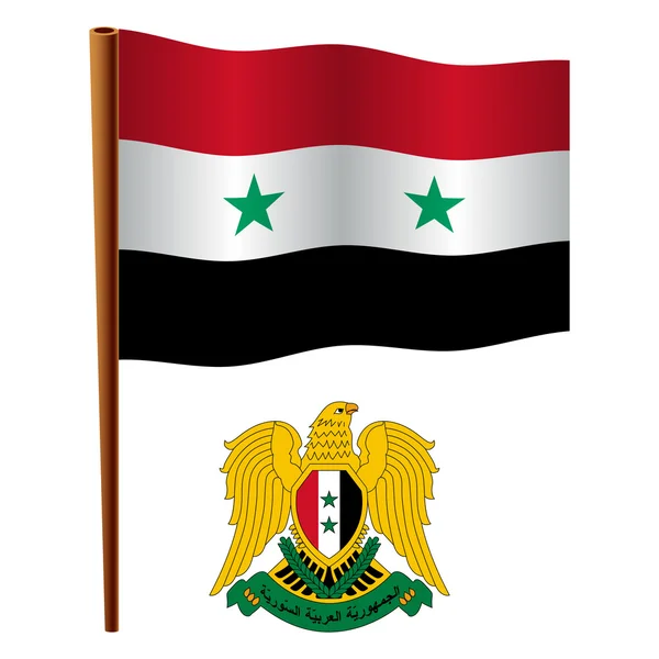 Хвилясті прапор Сирії — стоковий вектор