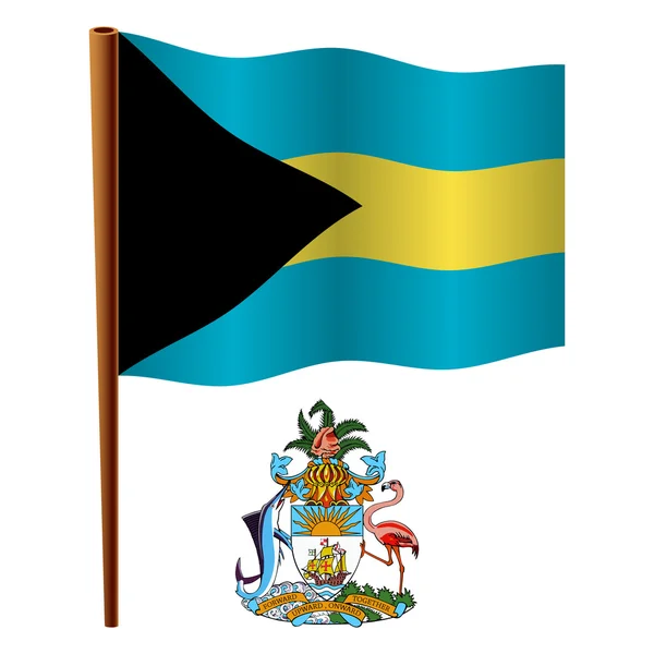 Bahamas bandiera sventolata — Vettoriale Stock