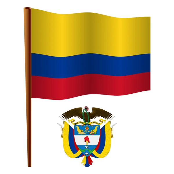 Colombia wavy flag — Stock Vector