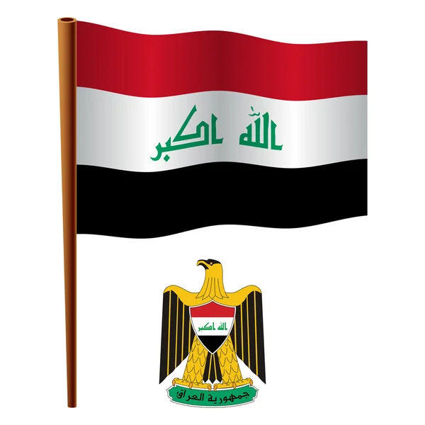 Bandeira ondulada iraq —  Vetores de Stock