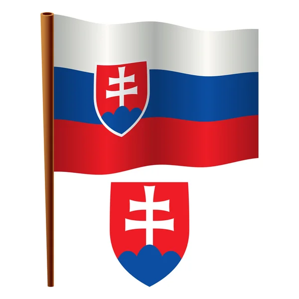 Slovacchia bandiera sventolata — Vettoriale Stock