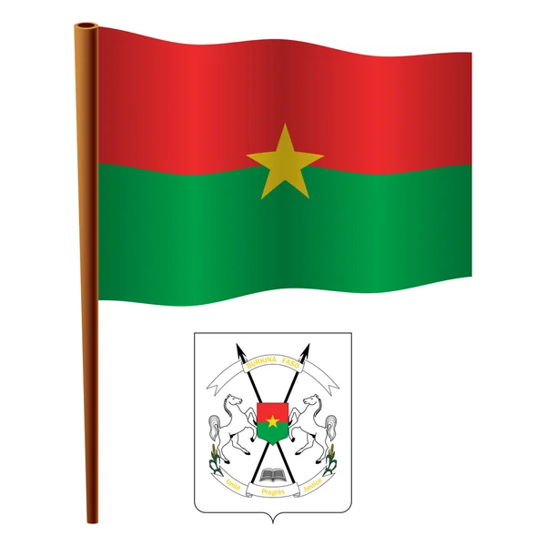 Burkina faso vågiga flagga — Stock vektor