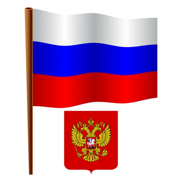 Ryssland vågiga flagga — Stock vektor