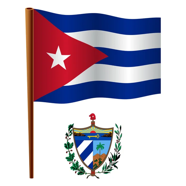 Bandera ondulada cuba — Archivo Imágenes Vectoriales