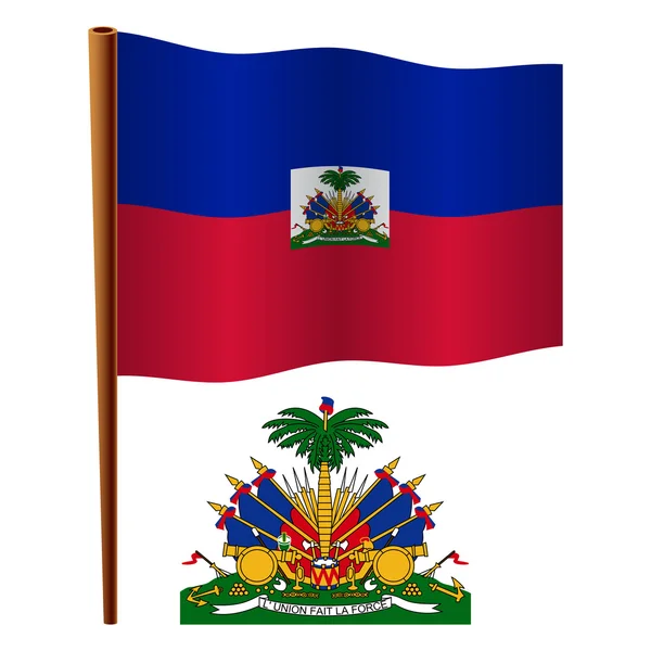 Golvende vlag van Haïti — Stockvector