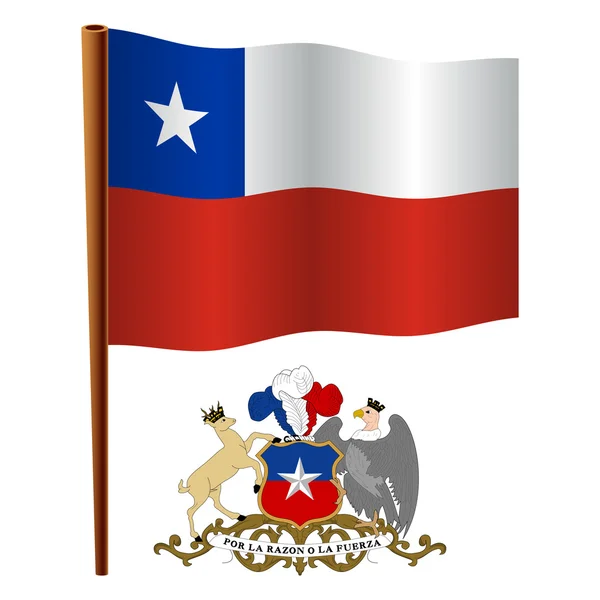 Chile bandera ondulada — Archivo Imágenes Vectoriales