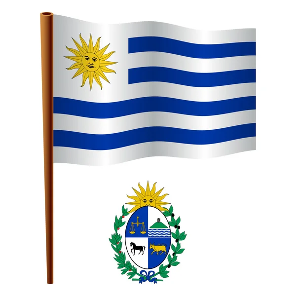 Uruguay bandera ondulada — Archivo Imágenes Vectoriales