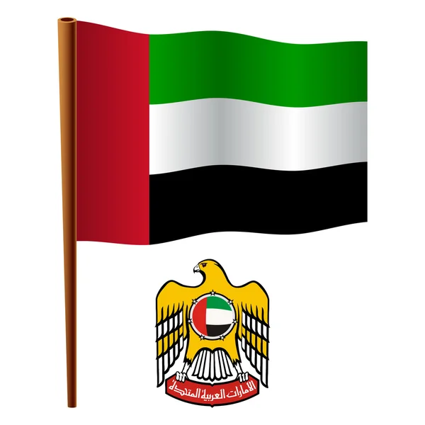 United arab emirates wavy flag — Stock Vector