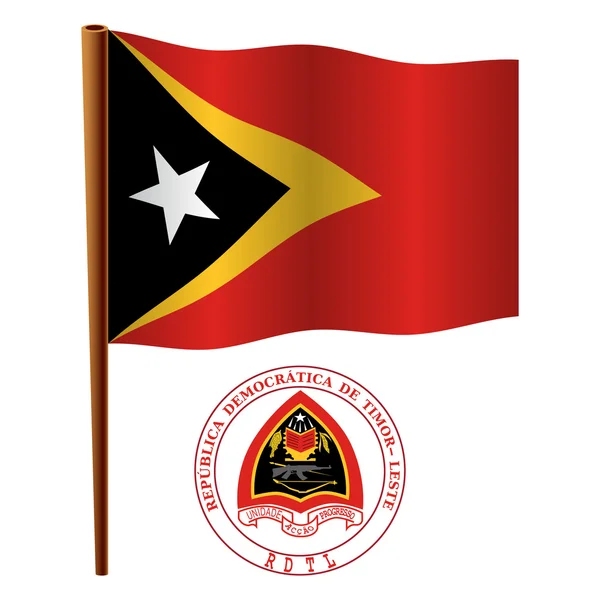 East timor wavy flag — Stock Vector