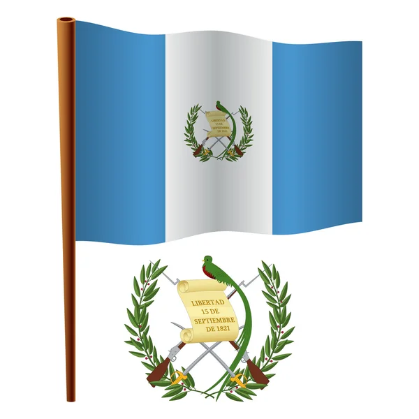 Drapeau ondulé du Guatemala — Image vectorielle