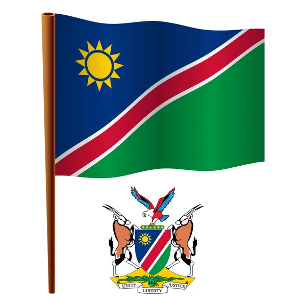 Namibia wellenförmige Flagge — Stockvektor