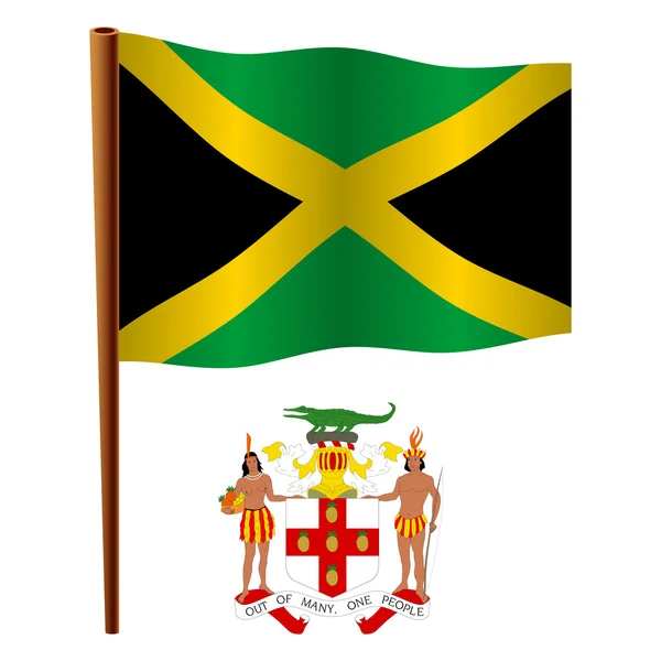 Jamaica wavy flag — Stock Vector