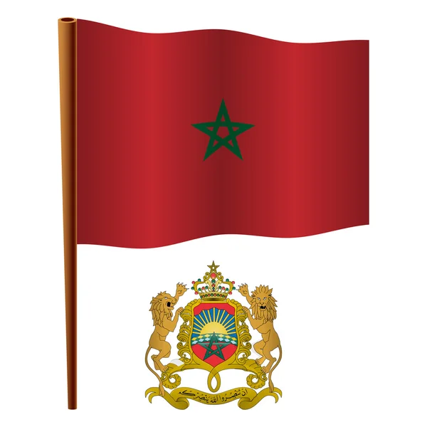 Bandera ondulada de morocco — Archivo Imágenes Vectoriales